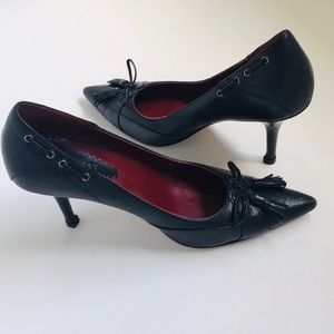 Nine West Black Leather 3.5” Pumps